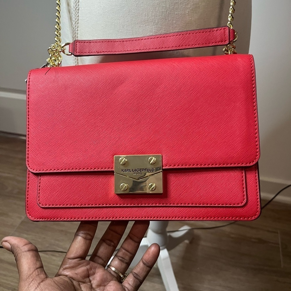 NWT Karl Lagerfeld Handbag Crossbody Small Red MSRP $248